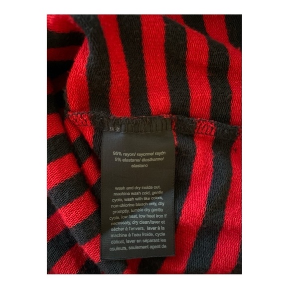 Tommy Hilfiger cowl neck knit pullover, size XL, red and black striped. - Picture 5 of 6